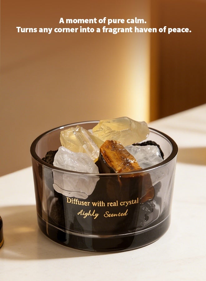 Beautiful Flame-Free Crystal Aroma Diffuser Stone Set with British Pear Lily Essential Oil, Light Yellow Stones Home Fragrance Gift Box, Long Lasting Fresh Scent for Living Room​ - Image 2